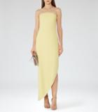 Reiss Rima - Strapless Asymmetric Maxi Dress In Yellow, Womens, Size 0