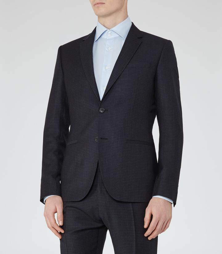 Reiss Thrill B - Mens Slim Wool Blazer In Blue, Size 36