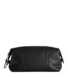 Reiss Wellington - Grained Leather Wash Bag In Black, Mens