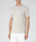 Reiss Sammy - Mens Textured Henley Shirt In White, Size M