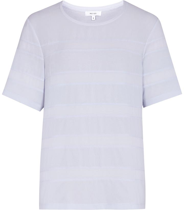 Reiss River - Womens Panelled Jersey T-shirt In Blue, Size Xs