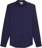 Reiss Scent - Mens Slim Grandad Collar Shirt In Blue, Size Xs