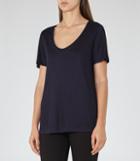 Reiss Ivy - Womens Scoop-neck T-shirt In Blue, Size Xs
