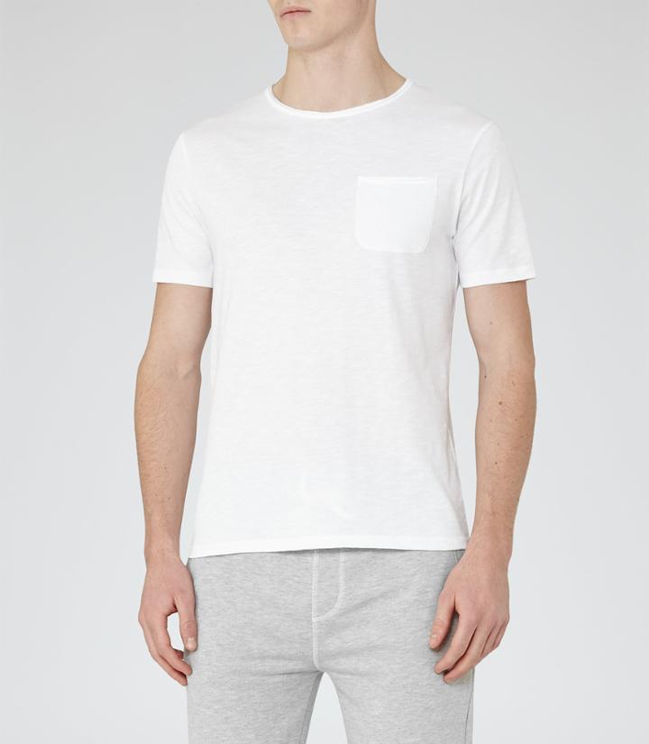 Reiss Imperial - Mens Raw Edge T-shirt In White, Size S