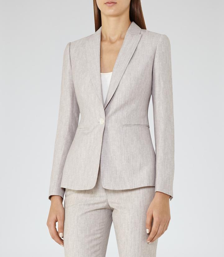 Reiss Virginia Jacket - Single-breasted Blazer In Pink, Womens, Size 0