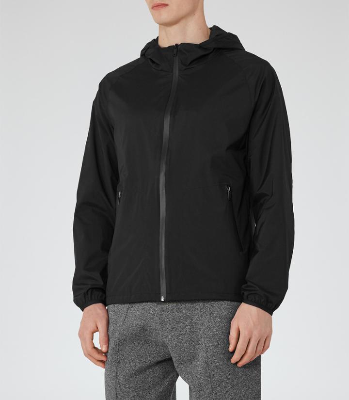 Reiss Soul - Mens Lightweight Hooded Jacket In Black, Size Xs