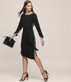 Reiss Agnes - Piping Detail Dress In Black, Womens, Size 2