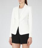 Reiss Hanneli - Womens Ruffle-back Jacket In White, Size 8