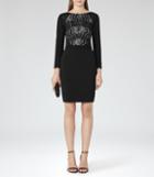 Reiss Libby - Lace-front Dress In Black, Womens, Size 0