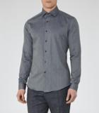 Reiss Ronny - Textured Cotton Shirt In Blue, Mens, Size Xs
