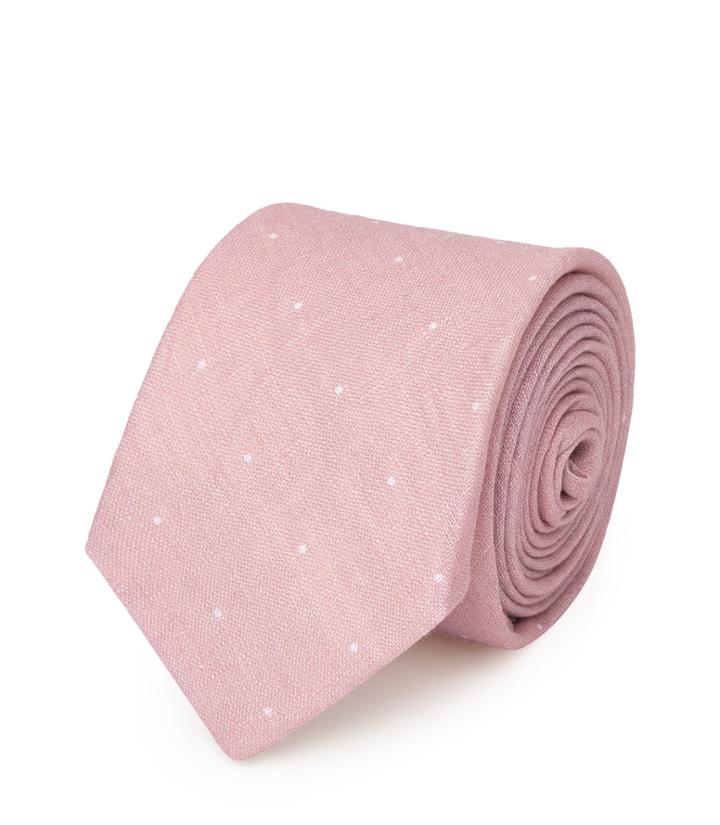 Reiss Hamburg - Mens Linen Dot Tie In Red, One Size