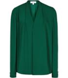Reiss Mapel - Womens Long-sleeved Wrap Top In Green, Size 4