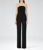 Reiss Kristina - Womens Strapless Wide-leg Jumpsuit In Black, Size 8