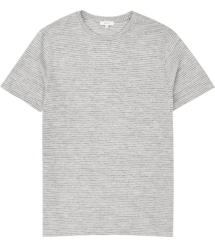 Reiss Monty - Mens Striped T-shirt In Grey, Size S