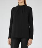 Reiss Aleka - High-neck Top In Black, Womens, Size 2