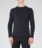 Reiss Andrew - Mens Flecked Crew-neck Jumper In Blue, Size S