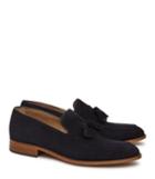 Reiss Patrick - Mens Suede Tasselled Loafers In Blue, Size 7