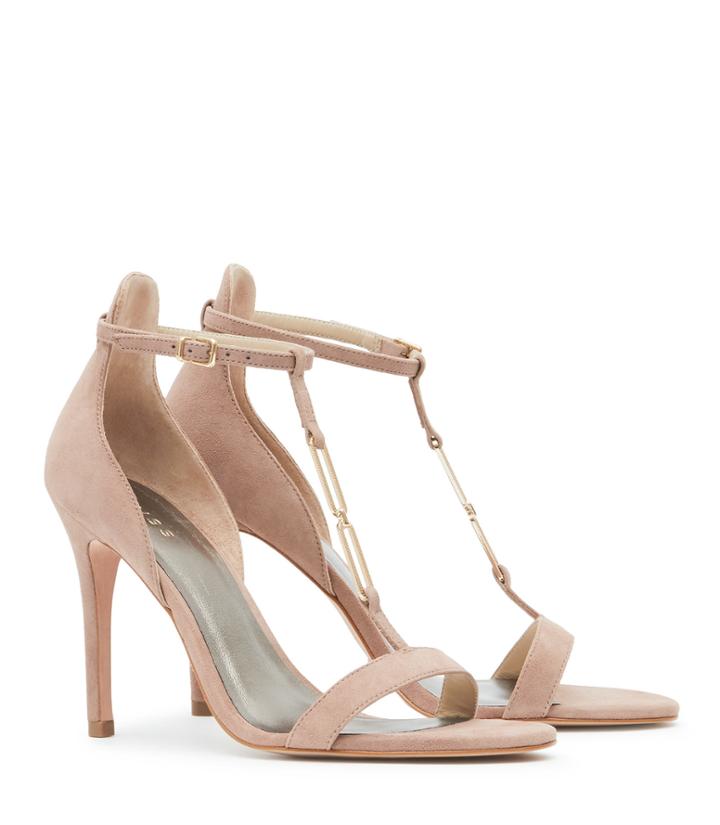 Reiss Aris - Metal-detail Sandals In Pink, Womens, Size 5