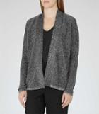 Reiss Claudine - Womens Metallic Open-front Cardigan In Black, Size Xs