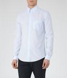 Reiss Cage - Mens Striped Cotton Shirt In Blue