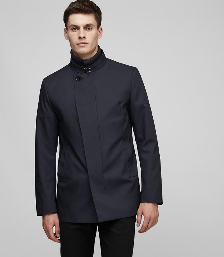 Reiss Bandit - Funnel Neck Jacket In Black, Mens, Size S