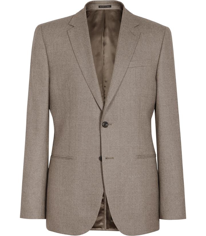 Reiss Tuscan B - Modern-fit Wool Blazer In Brown, Mens, Size 36
