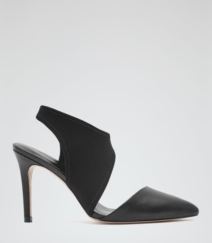 Reiss Atlas - Womens Leather And Neoprene Shoes In Black, Size 4