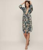 Reiss Pandora - Floral-print Shirt Dress In Green, Womens, Size 0