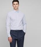 Reiss Control - Slim Cotton Shirt In Blue, Mens, Size L