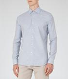 Reiss Stefan - Melange Weave Shirt In Blue, Mens, Size Xs