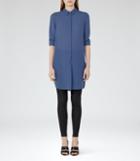 Reiss Chelsea - Womens Longline Shirt Dress In Blue, Size 6