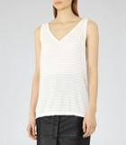 Reiss Lilienne - Textured Tank Top In White, Womens, Size Xs