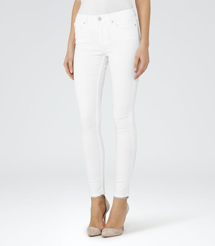Reiss Stevie - Womens Low-rise Skinny Jeans In White, Size 25