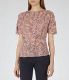 Reiss Ava - Womens Silk Button Top In Pink, Size 6
