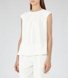 Reiss Livia - Womens Button-back Top In White, Size 6