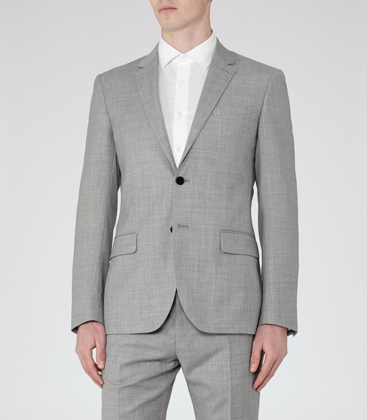 Reiss Harry B - Mens Slim Fit Blazer In Grey, Size 38