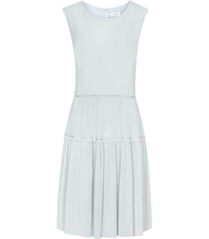 Reiss Justyna - Womens Plisse Skirt Dress In Green, Size 4