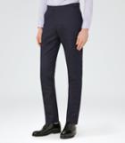 Reiss Bank - Cotton And Linen Trousers In Blue, Mens, Size 28