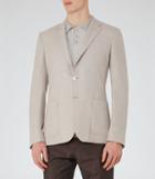 Reiss Blaine B - Hopsack Weave Blazer In Brown, Mens, Size 36