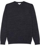 Reiss Parker - Mens Melange Cotton Jumper In Blue, Size Xs