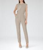Reiss Maye - Womens Zip-front Jumpsuit In Grey, Size 6