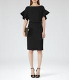 Reiss Manila - Peplum-sleeve Dress In Black, Womens, Size 2
