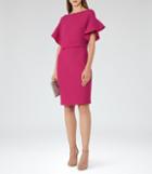 Reiss Manila - Peplum-sleeve Dress In Red, Womens, Size 0