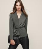 Reiss Marla - Twist-front Top In Brown, Womens, Size 2