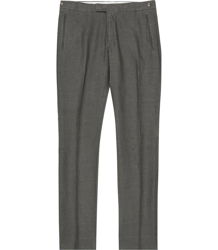 Reiss Broadway - Mens Washed Tailored Trousers In Brown, Size 28