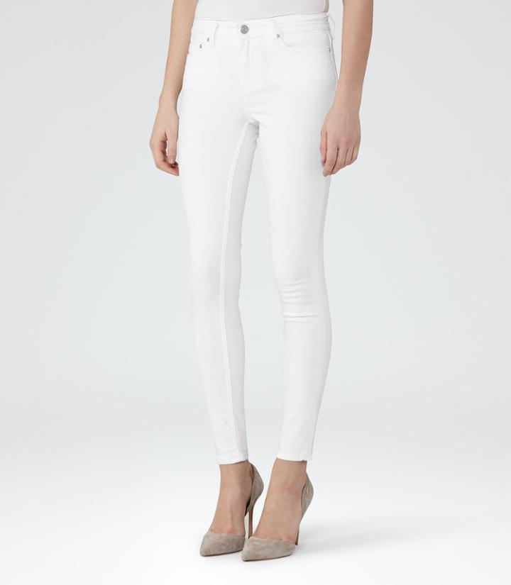 Reiss Stevie - Womens Low-rise Skinny Jeans In White, Size 26