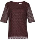 Reiss Dee - Womens Short-sleeve Lace Top In Red, Size 4