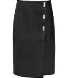 Reiss Abby - Womens Twist-lock Leather Skirt In Black, Size 4