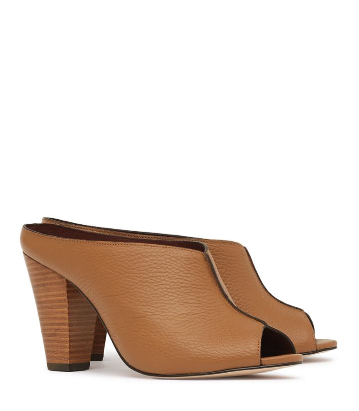 Reiss Marcel - Womens Peep-toe Block Heel Mules In Brown, Size 3