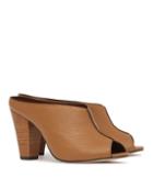 Reiss Marcel - Womens Peep-toe Block Heel Mules In Brown, Size 3